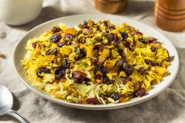 Wild rice pilaf with dried cranberries, nuts for the best dishes for your thanksgiving dinner celebration this year in city!.