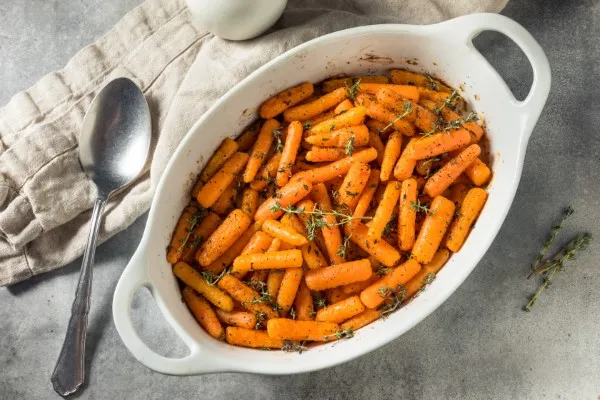 Tasty honey glazed baby carrots for the best dishes for your thanksgiving dinner celebration this year in Aspen city mountain